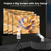 Mini Portable Projector with Bluetooth 5.4 and WiFi 6, 4K Support | HY300 Ultra Projector,220 ANSI,210° Rotation,Auto Keystone Correction,5watt Sound Base Speaker