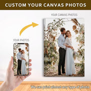 Custom Canvas Prints with Your Photos - Personalized Pictures Print, Customized Photo Gifts, Wall Art Poster Canvas Printing for Wedding, Family, Baby, Pets, Home Office Decor, Wrapped Frame 8x12