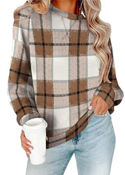 RUMIA Women's Crew Neck Sweatshirt Long Sleeve Tops for Women Fall Clothes | Outfits 2026 Fashion,Comfy Loose Fit Shirts,Casual Basic Pullover