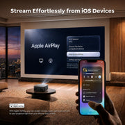 Outdoor-Projector-4K [VIDAA Live TV/40W Dolby/920 ISO] with WiFi6 and Bluetooth Compatible with Netflix, Smart Projector, AI Voice Control & Auto Focus, HDR10, Movie Proyector for Ceiling Home Theater