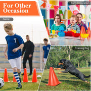 PXZBLG 12/24/50pcs Soccer Cones, 7" Plastic Traffic Cones | for Sports Training, Football, Soccer, Basketball, Coaching, Practice