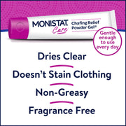 Monistat Chafing Relief Powder Gel, Long-Lasting Protection, 1.5 Oz | Protects Skin, Safe to Use Every Day, Anti-Chafing Protection for Bikini Area, Thighs & Bra Lines