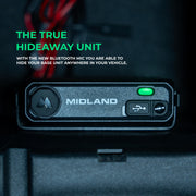 Midland MXT295 15W MicroMobile GMRS Two-Way Radio with Bluetooth Mic | Wireless Bluetooth Mic, IP67 Waterproof, 99 Channels, 8 Repeater Channels, PA and Intercom, NOAA Weather Alert