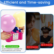 PCFING Balloon Pump Electric and Balloon Tying Tool in One with Dual Nozzle