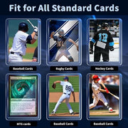 400 Card Sleeves Hard Plastic, 3×4 Baseball Card Holder for Sports Cards | Trading Card Protectors,35pt Hard Top Cases for Football MTG PKM Game Trading Cards（200 Hard Sleeves + 200 Soft Sleeves)
