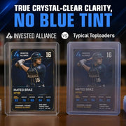 Invested Alliance 200-Pack Toploaders & Card Sleeves – 100 Crystal-Clear 35PT Top Loaders + 100 Penny Sleeves, 3x4 Hard Plastic Protectors for Trading, Baseball, Football & Sports Cards