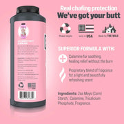 Anti Monkey Butt Body Powder for Women, Talc-Free, 8 oz | Thigh Chafing, Sweat, Friction, & Itch Relief, Calamine for Skin Irritation & Odor Control