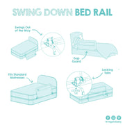 Regalo Swing Down Toddler Bed Rail Guard, NO Tools Required, Bed Rail for Toddlers with Patented Gap Guard, Toddler Bed Rail, Fits Twin, Full & Queen Beds, Bed Safety Rail for Kids Bed, 43” Long