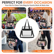 Oraben Clear Tote Bag Clear Bag Stadium Approved 12x6x12 Stadium Bag for Work, Sports Games,Gym