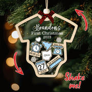 Custom Baby's First Christmas 2025 - Personalized Shaker Ornament - Customized Baby Name, New 1st Baby Gift, Baby Keepsake, 4D Shake Babies Ornament