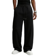 Wangdo Men's Baggy Sweatpants Wide Leg Lounge Cotton Casual Jogging Pants | High waist drawstring,2 Deep pockets,Open bottom,Workout athletic outfits,Loose joggers pants,fashion streetwear,Soft fabric