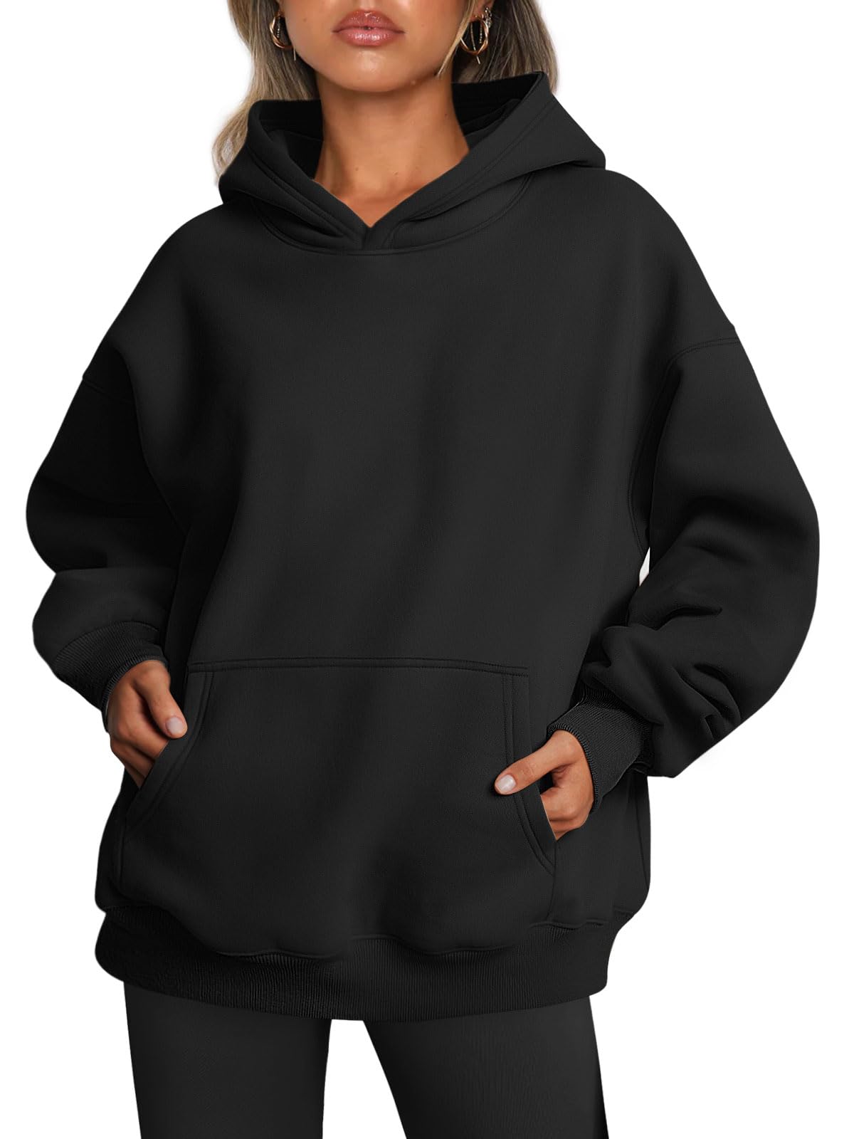 Trendy Queen Womens Hoodies Oversized Sweatshirt | Cozy Fleece Hoodie,Basic Pullover Sweatshirt,Large Kangaroo Pocket,Seamless Daily Outfit Match