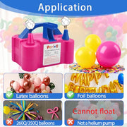PCFING Balloon Pump Electric and Balloon Tying Tool in One with Dual Nozzle
