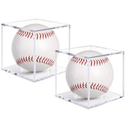 Guirnd 2 Pack Baseball Display Case, UV Protected Acrylic Baseball Holder Display case, Cube Memorabilia Autograph Ball Protector Boxes for Official Size Ball