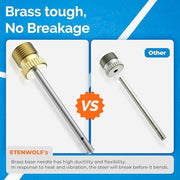 ETENWOLF 12 Pack Brass Ball Pump Needles, No Break Heavy Duty Needles | Air Pump Needles for Balls with Storage Case, Compatible with Hand Pump and Electric Pump, Stainless Steel Body