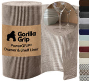 GORILLA GRIP powerGRIP Drawer Shelf and Cabinet Liner, 12"x10', Beige | Thick Strong Hold, Non-Adhesive, Protect Kitchen Cabinets and Cupboard, Bathroom Drawers, Easy Install Mat