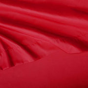 Amazon Basics Kid's Soft, Breathable, Machine Washable Microfiber 3-Piece Sheet Set with Pillowcase, Twin, Red, Solid