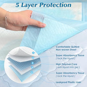 50 Count Super Absorbency Disposable Underpads, 17” x 13” | Leakproof Quick Drying Disposable Pads for Baby, Disposable Changing Pads for Baby, Disposable Diaper Changing Pads