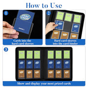 Fabmaker Top Load Binder Holds 360 Cards, Portable Card Binder with Handle | Side Loading Trading Card Storage for 3" x 4" Hard Card Sleeves, Collectible Card Album Case for Games, Sports Cards