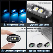 🚗🚨RGB Led Aircraft Strobe Light（Remote Wireless ）