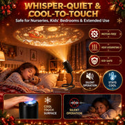 2027 New Plug and Play Hd Christmas Projector Indoor, 360°Adjustable Christmas Scene Projector Indoor, Holiday Projector for Bedroom, Gaming Room (10 Projection Films)