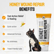 SILVER GRADE Dog Wound Care with Manuka Honey & Colloidal Silver for Scratches & Skin Irritations – Cat & Dog Hot Spot Treatment Gel Works as Honey Rapid Wound Repair for Horses – for All Pets – 2-Oz