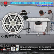 H YANKA HMS-65 6.5 Inch Marine Speakers, Waterproof, 750W, 7Color LED, Pair | 2‑Way marine‑grade coaxial speaker, IP67, salt‑UV resistant for durable long‑lasting use, for boats, utv, atv.