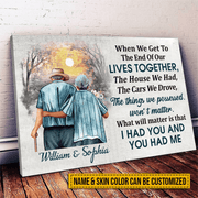 Together To The End - Custom Canvas Prints - Personalized Gift For Grandparent, Couple, Valentine, Anniversary, Husband, Wife, Her/Him