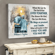 Together To The End - Custom Canvas Prints - Personalized Gift For Grandparent, Couple, Valentine, Anniversary, Husband, Wife, Her/Him
