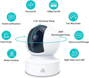 Kasa 1080p Indoor Pan/Tilt Wired Security Camera, Baby & Pet Monitor, EC70 | Motion Detection & Tracking, 2-Way Audio, Night Vision, Subscription-Free Local Storage or Optional Cloud