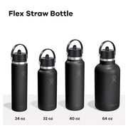 Hydro Flask Water Bottle - Insulated Stainless Steel - Wide Straw Lid, Non Spill, Leakproof in 24 Oz Harbor Blue