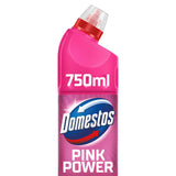 Domestos Pink Power Thick Bleach 750 ml | Eliminates 99.99% of bacteria & viruses*, powerful toilet & bathroom cleaner, prevents limescale build-up