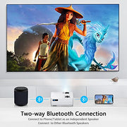 Native 1080P Projector with WiFi 6 and Two-Way Bluetooth, Full HD Video Projector for Outdoor Movies, 300" Display Projector 4k Home Theater, Compatible with iOS/Android/PC/XBox/PS4/TV Stick/HDMI/USB
