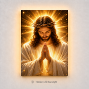 🔥 LIMITED TIME OFFER - LED Jesus Prayer Light Wall Art Christian Canvas & Glossy Mica Print