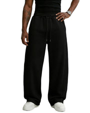 Wangdo Men's Baggy Sweatpants Wide Leg Lounge Cotton Casual Jogging Pants | High waist drawstring,2 Deep pockets,Open bottom,Workout athletic outfits,Loose joggers pants,fashion streetwear,Soft fabric