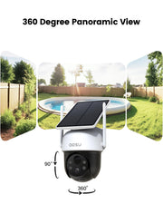 aosu Solar Camera Outdoor Wireless for Home Surveillance,Fixed Solar Panel | Easy to Set up,360° Full Coverage,Auto Person Tracking,2K Clarity&Full-Color Night Vision,Two-Way Talk,2.4GHz WiFi only