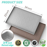 SIKADEER Waterproof Under Sink Mat 34" x 22", Silicone Mat Kitchen liner | BPA-Free Silicone Tray with Raised Lip Protect Cabinets from Leaks, Versatile Home Organizer for Bathroom, Pets, Boots, Floor