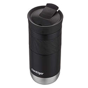 Contigo Byron Vacuum-Insulated Stainless Steel Travel Mug, Licorice, 16oz | Leak-Proof Lid, Thermalock Insulation, Hot 6 Hrs or Cold 12 Hrs, One-Handed Drinking, Textured Grip, Fits Car Cup Holders