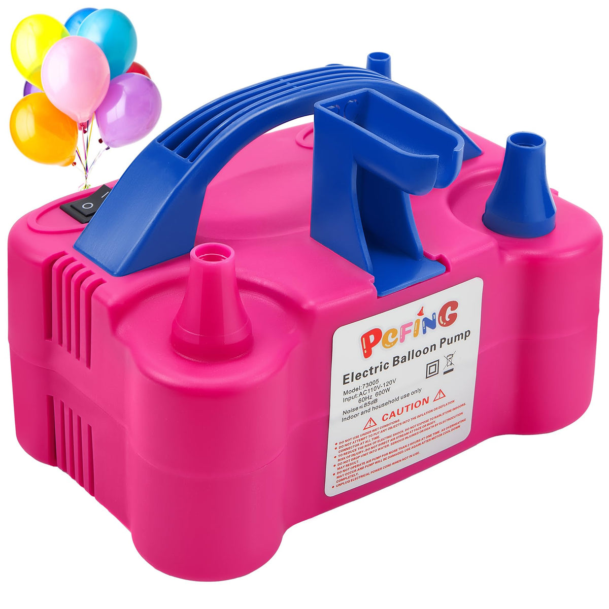 PCFING Balloon Pump Electric and Balloon Tying Tool in One with Dual Nozzle