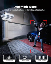 aosu Solar Camera Outdoor Wireless for Home Surveillance,Fixed Solar Panel | Easy to Set up,360° Full Coverage,Auto Person Tracking,2K Clarity&Full-Color Night Vision,Two-Way Talk,2.4GHz WiFi only