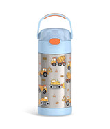 THERMOS FUNTAINER Water Bottle with Straw, 12oz, Construction | Kids Stainless Steel Insulated Water Bottle, Keeps Drinks Cold Longer for School & Play, BPA-Free