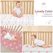 Baby Crib Sheets Girl, 3 Pack Toddler Bed Sheets Fitted 52”x28”
