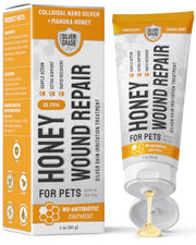 SILVER GRADE Dog Wound Care with Manuka Honey & Colloidal Silver for Scratches & Skin Irritations – Cat & Dog Hot Spot Treatment Gel Works as Honey Rapid Wound Repair for Horses – for All Pets – 2-Oz