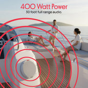 Pyle 6.5 Inch Dual Marine Speakers - 2 Way Waterproof and Weather Resistant Outdoor Stereo Sound System with 400 Watt Power, Polypropylene Cone and Butyl Rubber Surround - 1 Pair - PLMR605W(White)