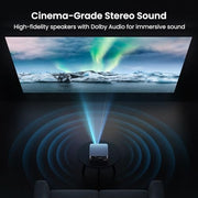 HAPPRUN 3000 ANSI Lumens Outdoor Projector with Official Google TV | 4K Supported, Dolby Audio, Auto Focus & Auto Keystone, 10K+ Apps, WiFi 6, Bluetooth, Indoor & Outdoor Movies
