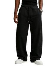 Wangdo Men's Baggy Sweatpants Wide Leg Lounge Cotton Casual Jogging Pants | High waist drawstring,2 Deep pockets,Open bottom,Workout athletic outfits,Loose joggers pants,fashion streetwear,Soft fabric