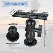 Fish Finder Mount Base, Universal 360° Rotation Ball-Mount Fish Finder Bracket, Nylon & Stainless Steel Electronic Holder for Marine Boat Kayak Pontoon Canoe Helix Garmin, 4*Srews, 4*Nuts