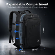 MATEIN Carry on Backpack, Extra Large Expandable Travel Backpack for Men | Airplane Approved, Weekender Bag for Women, mochila de viaje, Water Resistant, Lightweight Daypack for Flight, 40L, Black