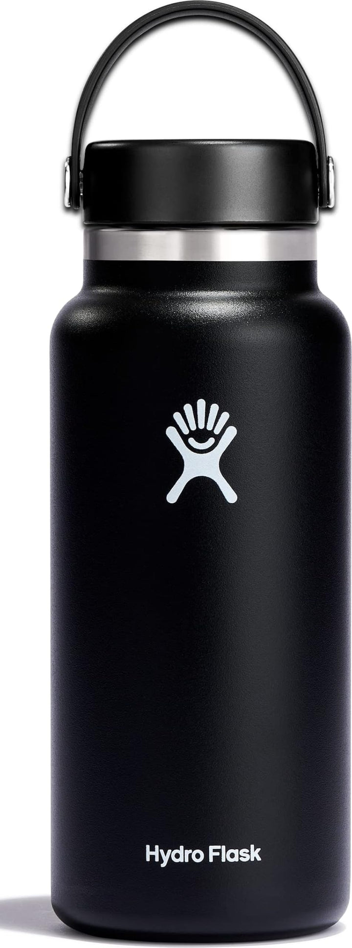 Hydro Flask Water Bottle - Insulated Stainless Steel - Wide Mouth Flex Lid, Non Spill, Leakproof and Refillable in 32 Oz Black