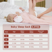 Baby Sleep Sack 0-6 Months, 100% Cotton Wearable Blanket, 0.5 Tog, 3 Pack | Lightweight Infant Sleeping Bags, for Newborn Toddler, 2-Way Zipper for Easy Change, Soft and Breathable,Baby Sleep Essential